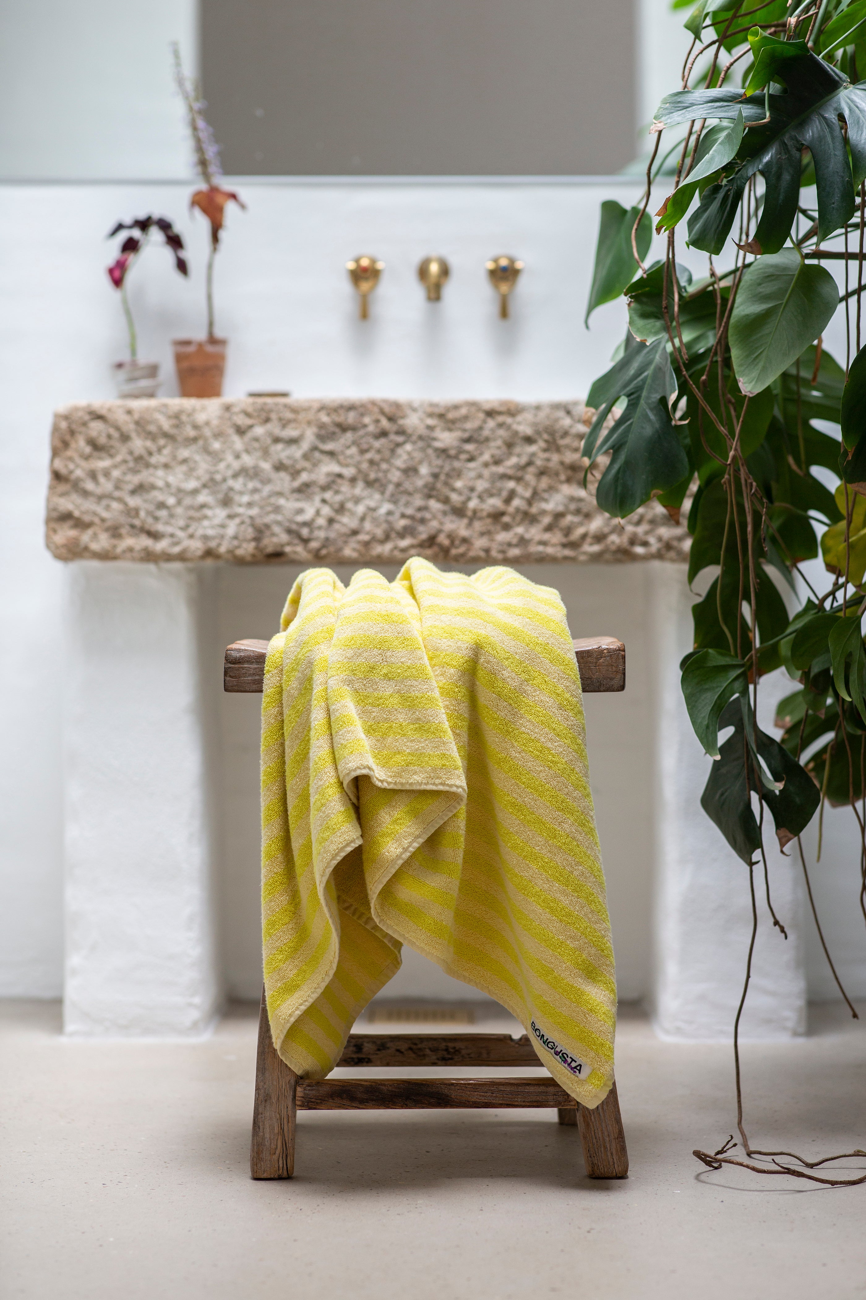 Naram håndklæde - Pristine & Neon Yellow